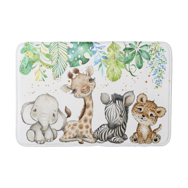 Safari Baby Animals Kids Badematte (Vorderseite)