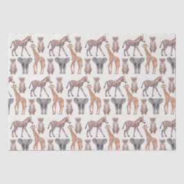 Safari Baby Animals Muster Seidenpapier