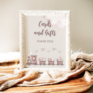 Safari Baby Animals Trailer Karten und Geschenke Poster