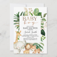 Safari Baby-Dusche aus Gold und grünen Folien