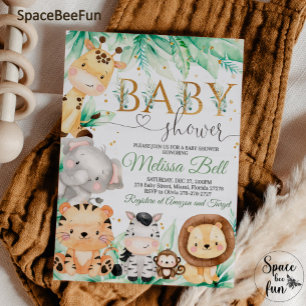 Safari Baby Dusche BOY Wild Jungle tiere Einladung
