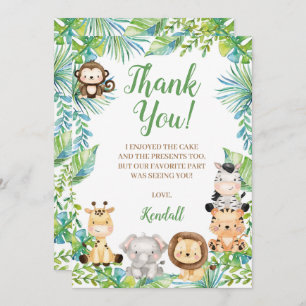 Safari Baby Dusche Danke Karte