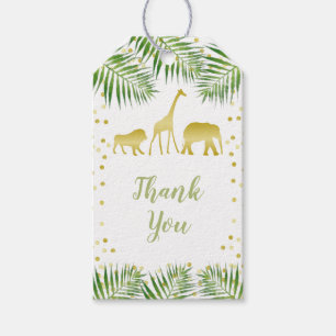 Safari Baby Dusche Gold Geschenk Gefallen Tag Geschenkanhänger