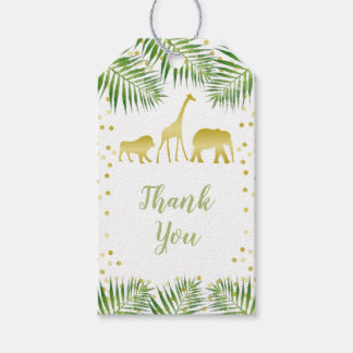 Safari Baby Dusche Gold Geschenk Gefallen Tag Geschenkanhänger