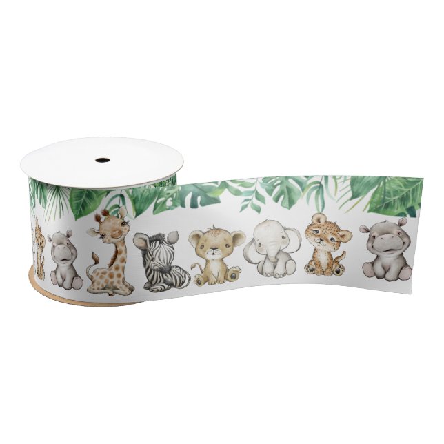 Safari Baby Dusche I Birthday Animals Satin Ribbon Satinband (Spule)