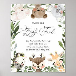 Safari Baby Dusche Ratet The Baby Food Sign Poster