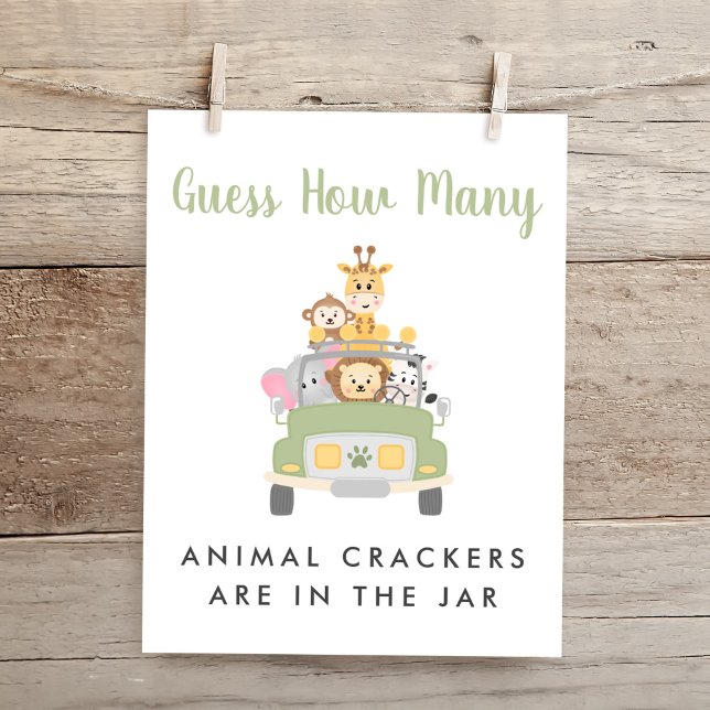 Safari Baby Dusche schätzt wie viele Spielzeichen Poster (Von Creator hochgeladen)