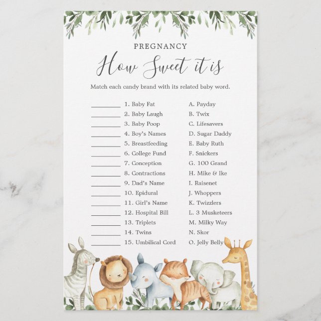 Safari Baby Dusche Schwangerschaft Wie süß es ist  (Vorderseite)