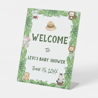 Safari Baby Dusche Willkommen Sockelschild