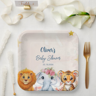 Safari-Baby-Party Pappteller