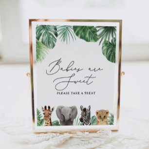Safari Baby Shower Babys sind Sweet Sign Poster