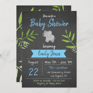Safari Baby Shower Boy Chalkboard Einladung