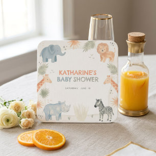 Safari-Baby-Shower-Dekorationen Wild One Untersetz Rechteckiger Pappuntersetzer
