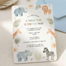 Safari-Baby-Shower-Einladung Junge Dschungel