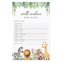 Safari Baby Shower Game - Well Wakes for Baby