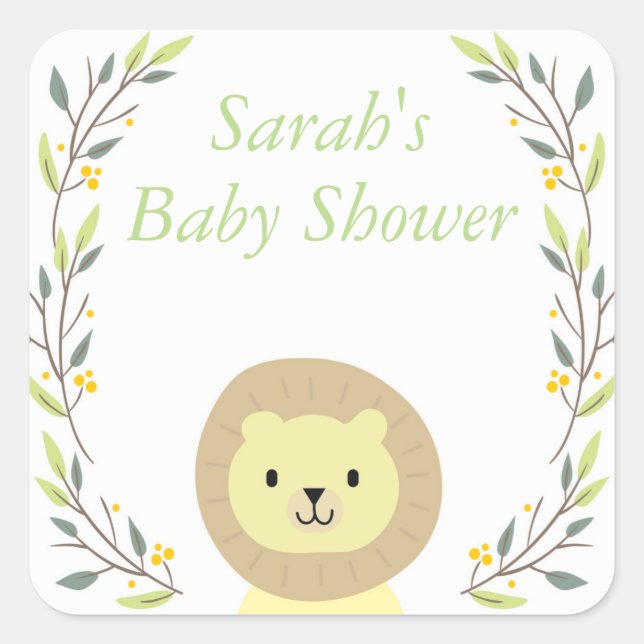 Safari Baby Shower Gefallen Stickers (Vorderseite)