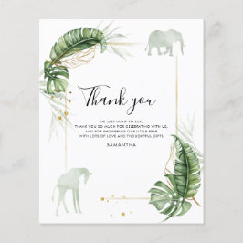 Safari Baby Shower Giraffe Elephant Dankeschön Kar