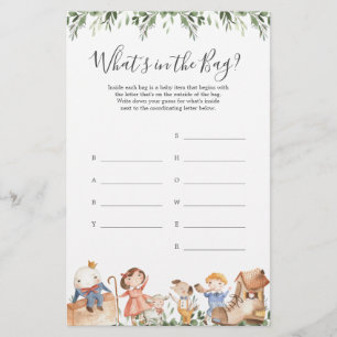 Safari Baby Shower Guess Was ist im Bag Game?