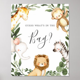Safari Baby Shower Guess Was ist im Bag Game? Poster