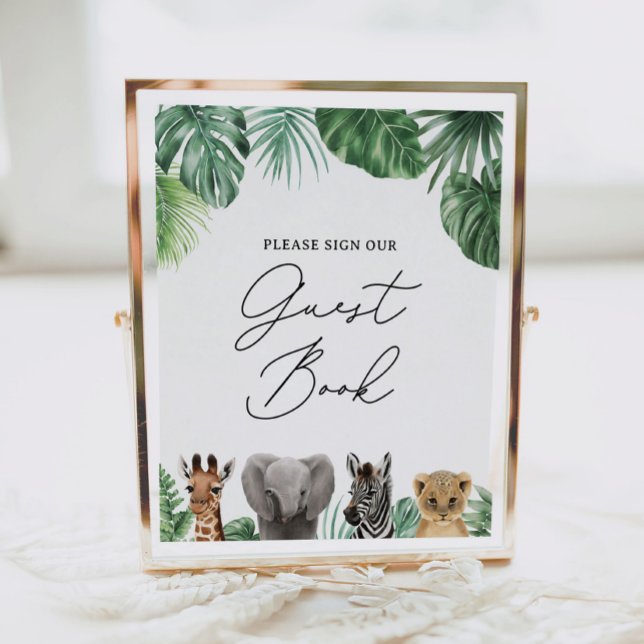 Safari Baby Shower Guest Book Sign Poster (Von Creator hochgeladen)