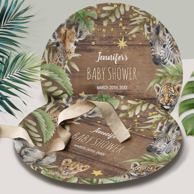 Safari Baby Shower, Rustic Jungle Themed Party Pappteller (Von Creator hochgeladen)