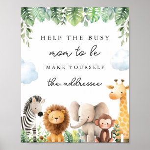 Safari Baby Shower Signs - Helfen Sie der Mama, zu Poster