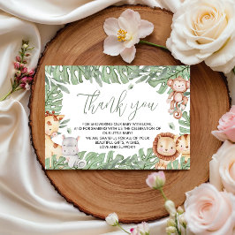 Safari Baby Shower Thank You Card Begleitkarte