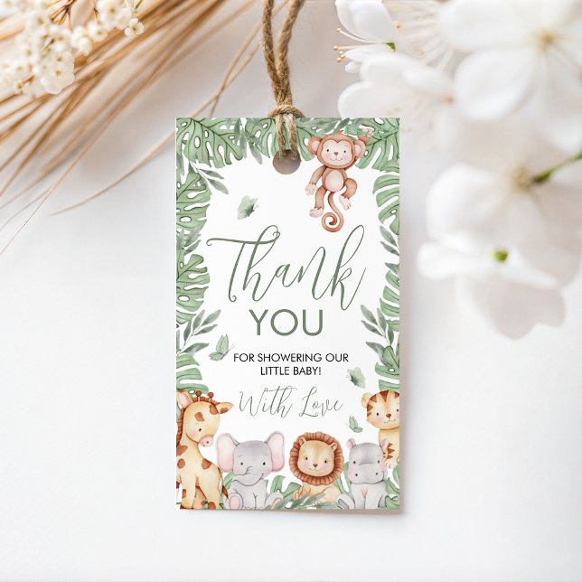 Safari Baby Shower Thank You Tag Geschenkanhänger (Von Creator hochgeladen)