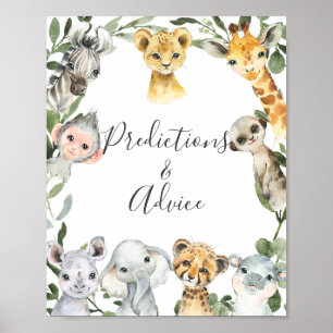Safari Baby Shower Vorhersagen und Ratschläge Unte Poster