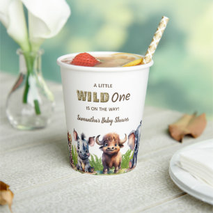Safari Baby Shower Wild One Jungle Niedlicher Tier Pappbecher