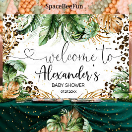 Safari Baby Showleopard Boy Backdrop Banner