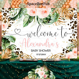 Safari Baby Showleopard Girl Background Banner Wir