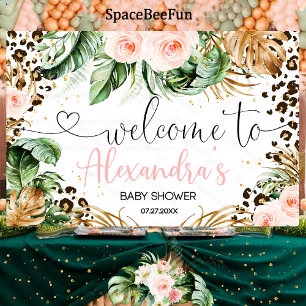Safari Baby Showleopard Girl Background Banner Wir