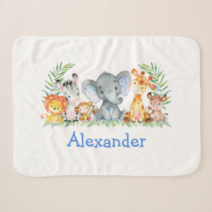 Safari Baby Tiere Blue Elephant Sherpadecke