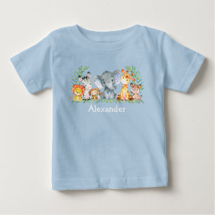 Safari Baby Tiere Blue T-shirt