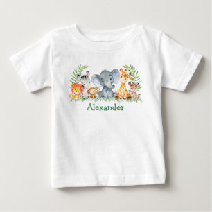 Safari-Baby-Tiere in Aquarell Baby T-shirt