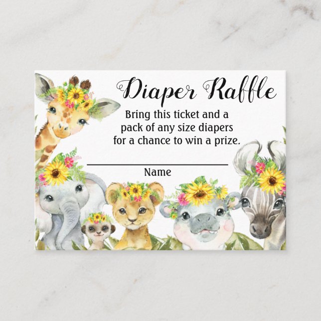 Safari Babydusche Windelwanne - Raffle Ticket (Vorderseite)