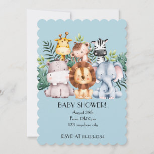SAFARI-BABYSHOWER-EINLADUNG, DOWNLOADBAR EINLADUNG