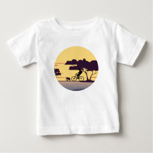 Safari Bike Ride bei Sonnenuntergang - Radfahrer u Baby T-shirt