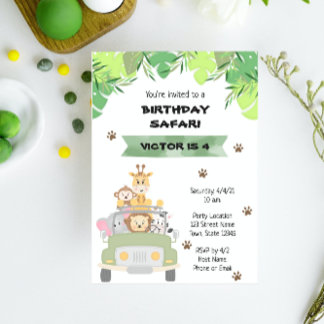 Safari Birthday Einladung