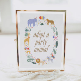 Safari Birthday Party Adoptiere ein Party Tierzeic Poster