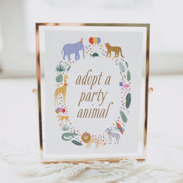 Safari Birthday Party Adoptiere ein Party Tierzeic Poster (Von Creator hochgeladen)