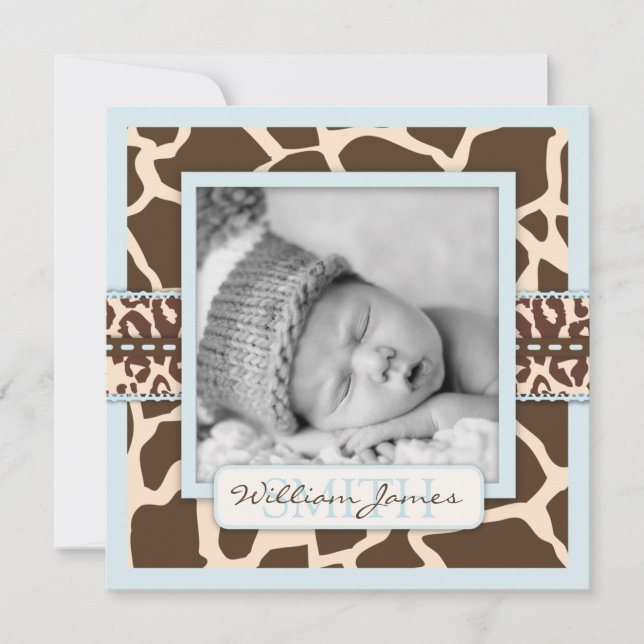 Safari Boy Announcement Square Ankündigung (Vorderseite)