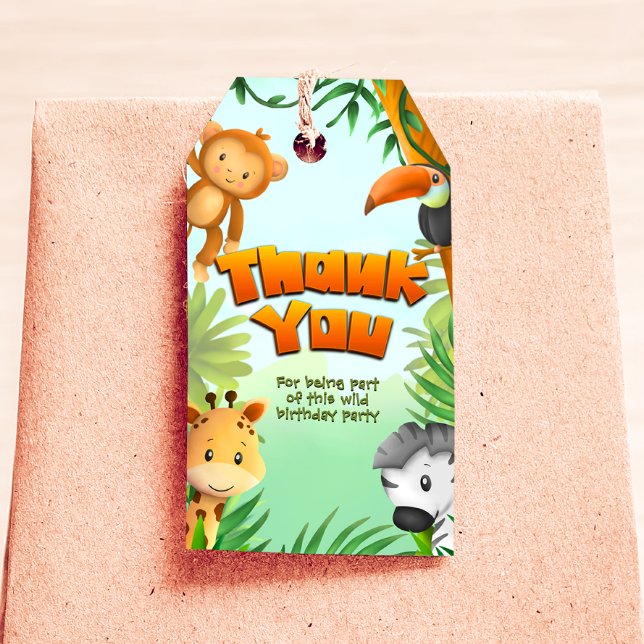 Safari Boy Birthday Gift Tag - Gefallen Tag Geschenkanhänger (Safari Boy Birthday Gift Tag - Favor Tag)