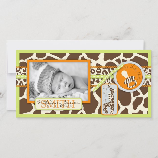 Safari Boy Green Foto Card Feiertagskarte (Vorderseite)