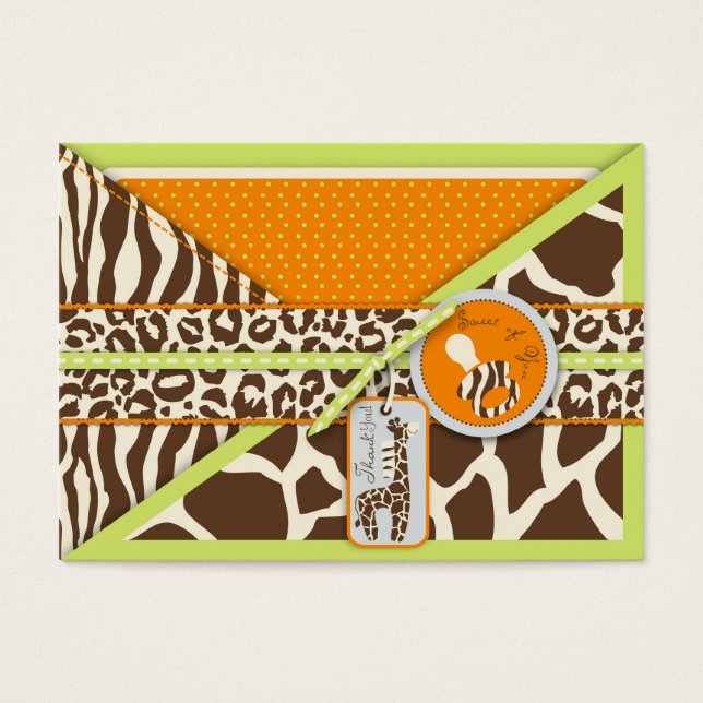Safari Boy Green Gift Tag (Vorderseite)