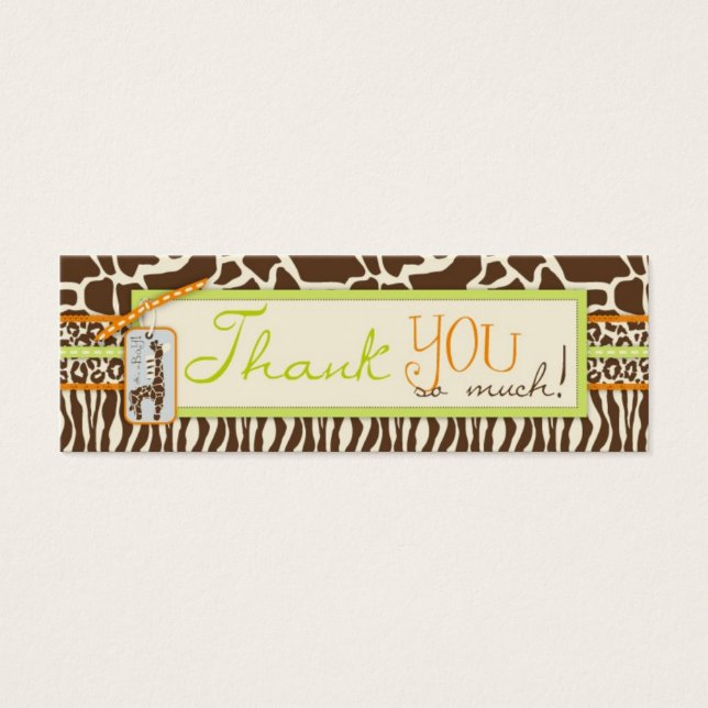 Safari Boy Green TY Skinny Gift Tag (Vorderseite)