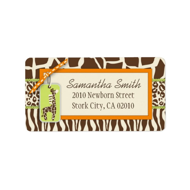 Safari Boy OR Address Label Adressaufkleber (Vorne)