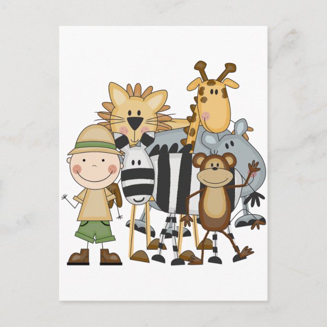 Safari Boy Tshirts und Geschenke Postkarte (Vorderseite)