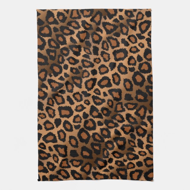 Safari Brown Leopard Animal Print Handtuch (Vertikal)